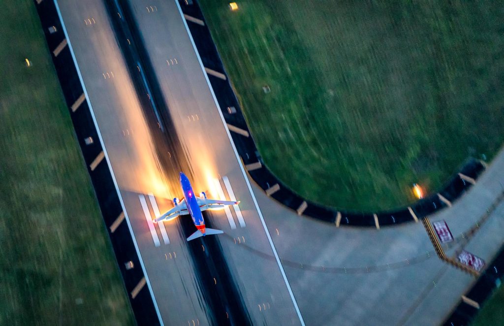 an airplane on a runway