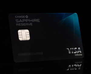 a black and blue credit card