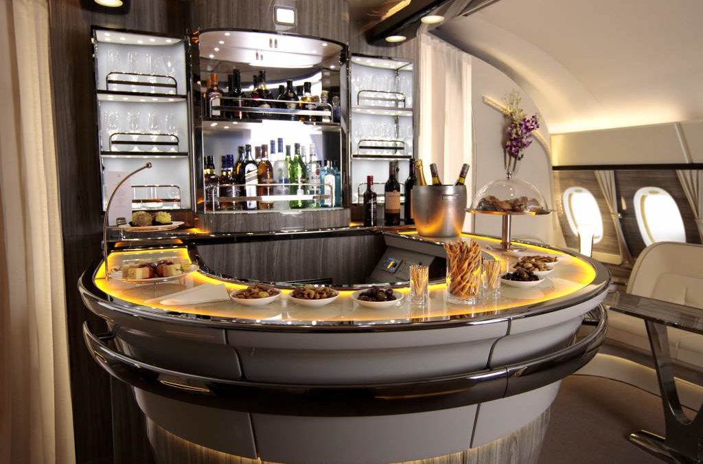 Emirates unveils classy new A380 bar