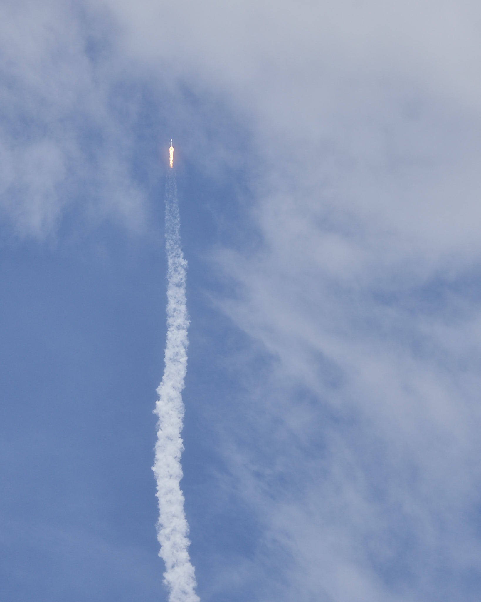 a rocket launching in the sky