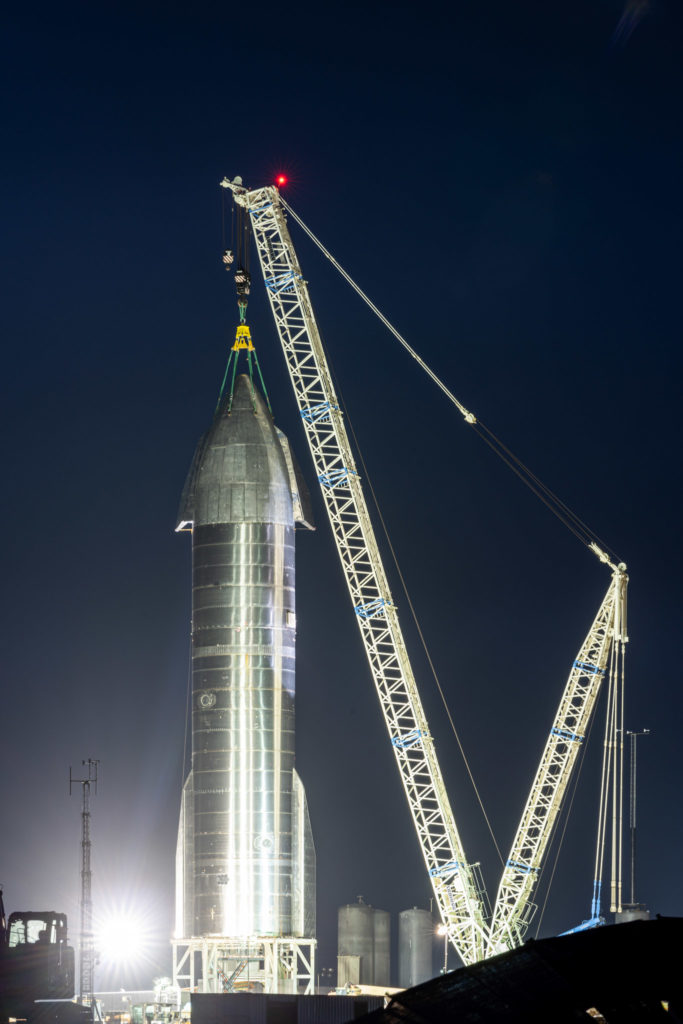 a rocket under construction