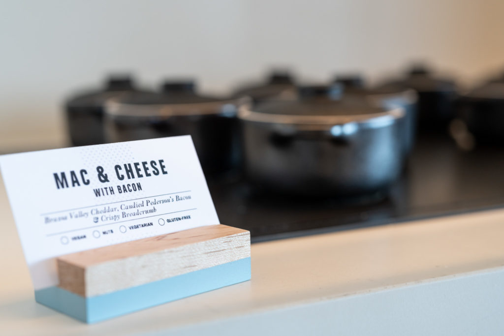 a business card on a counter