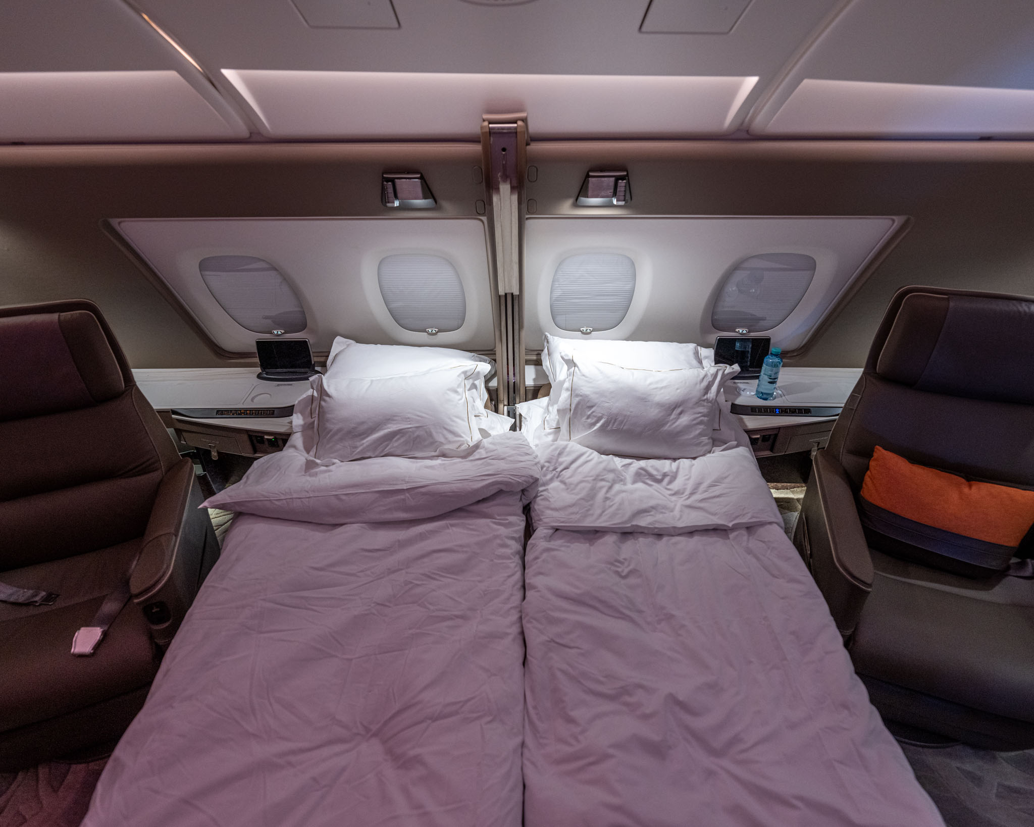 two beds in a plane