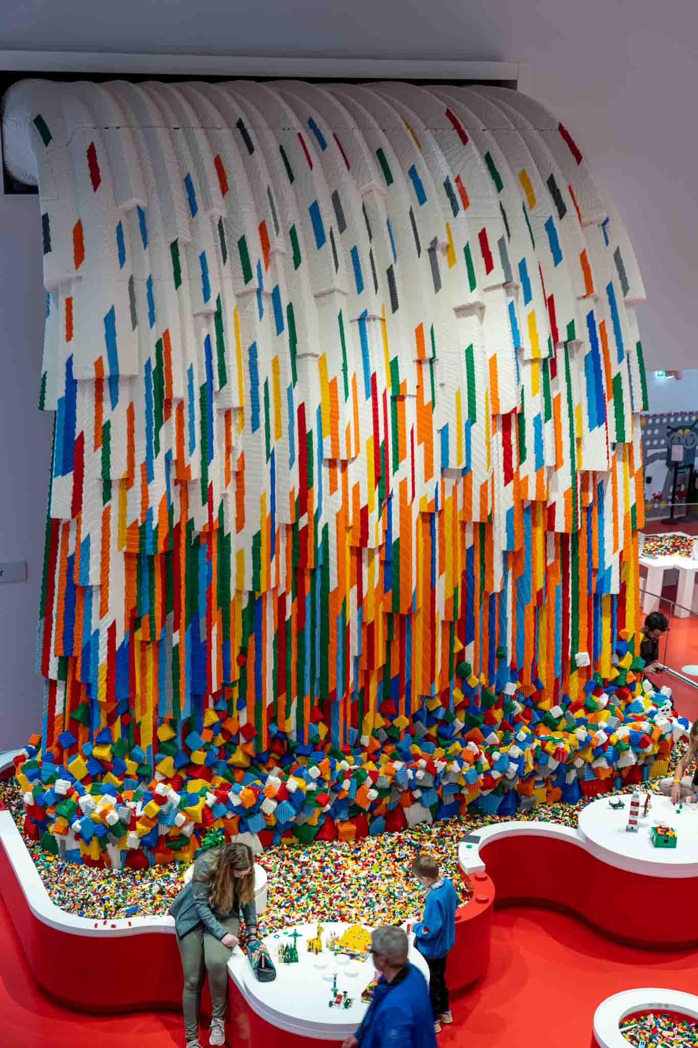 a large wall made of colorful blocks
