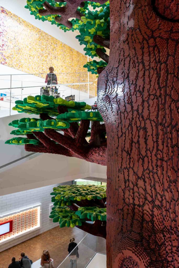 a large tree made of legos