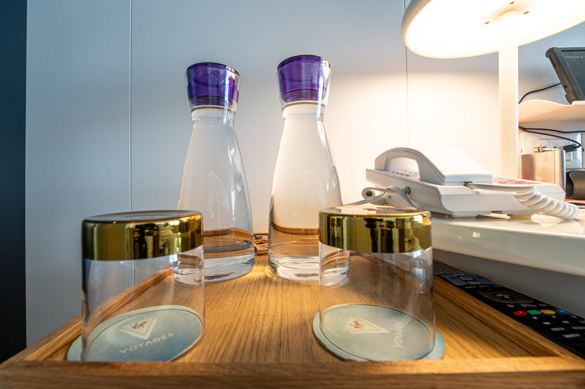 a group of glass containers on a table