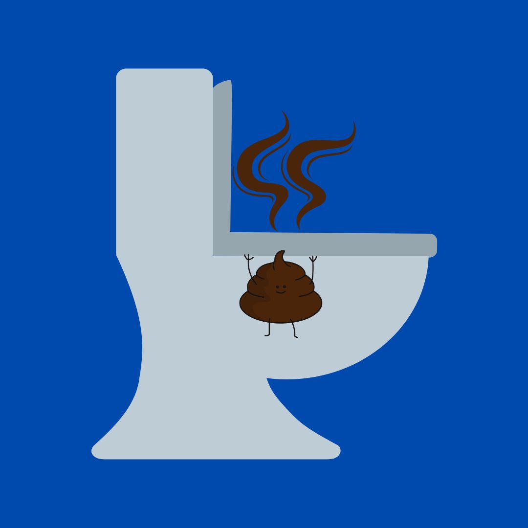 a cartoon of a poop on a toilet