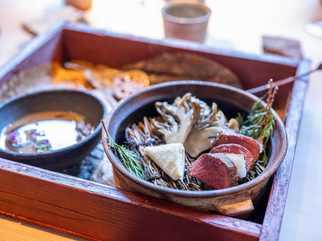 a bowl of food on a tray