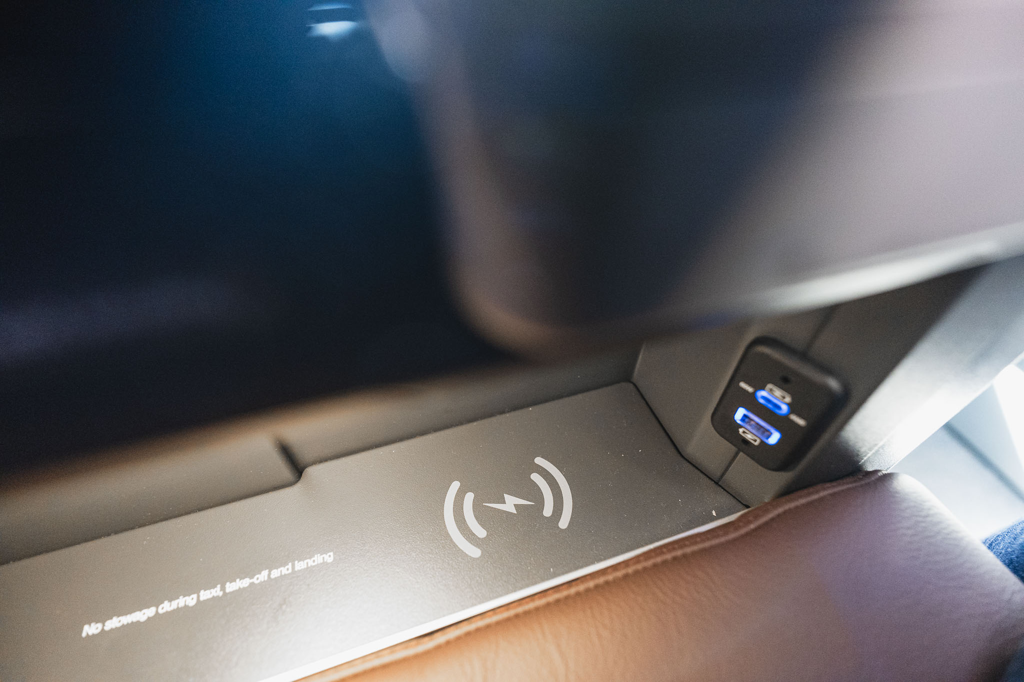 a charging station in a car