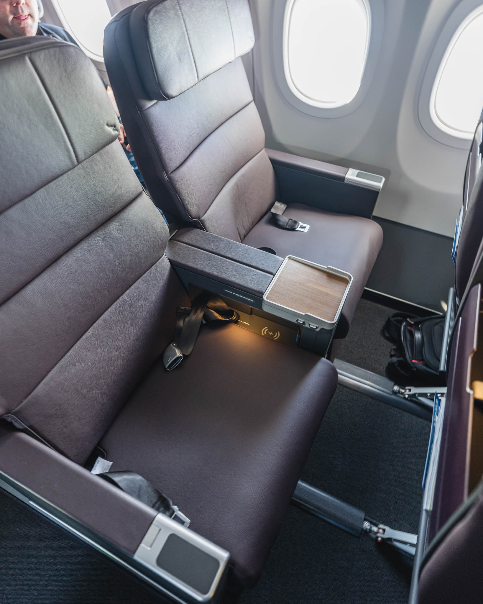 a seat in an airplane