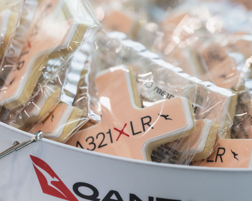 a bag of cookies in a white container