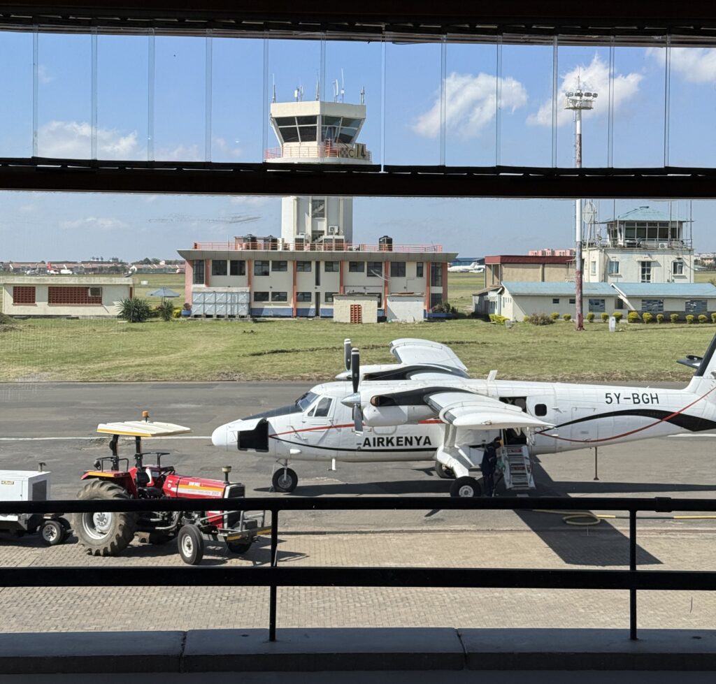 a plane on the runway