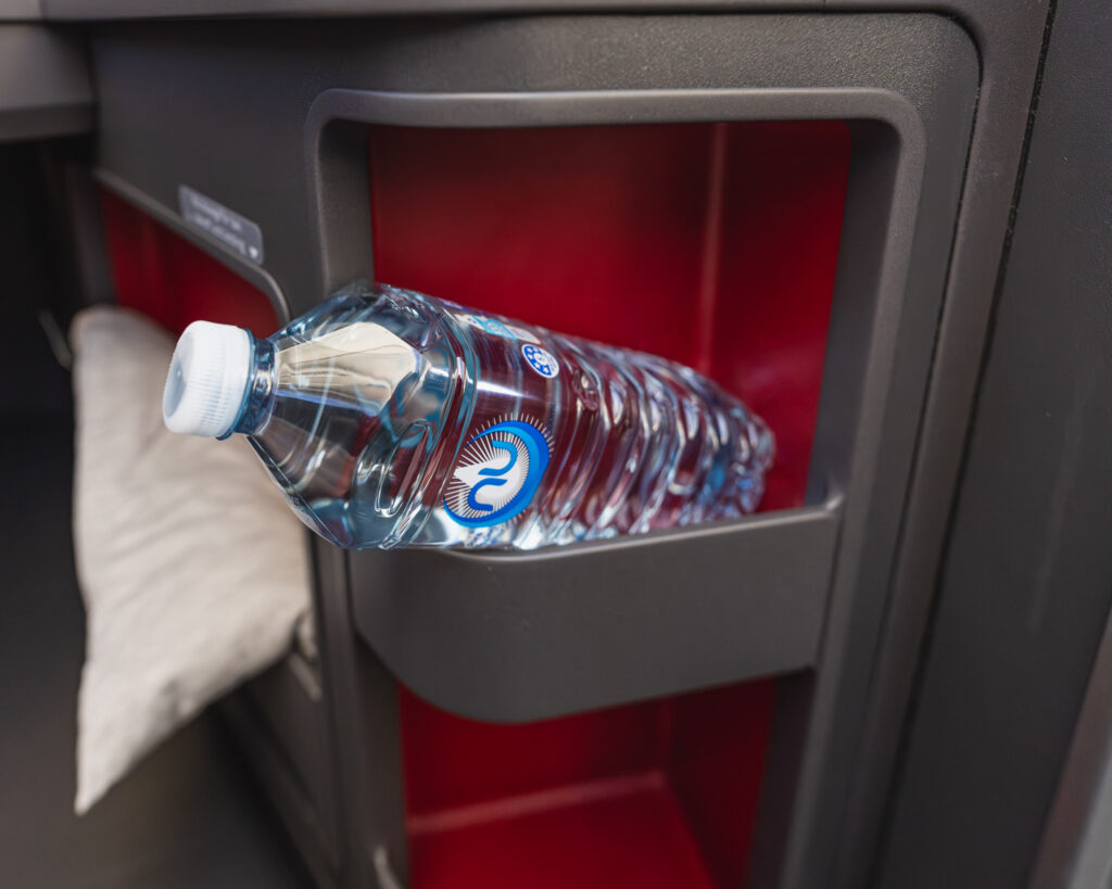a water bottle in a drawer