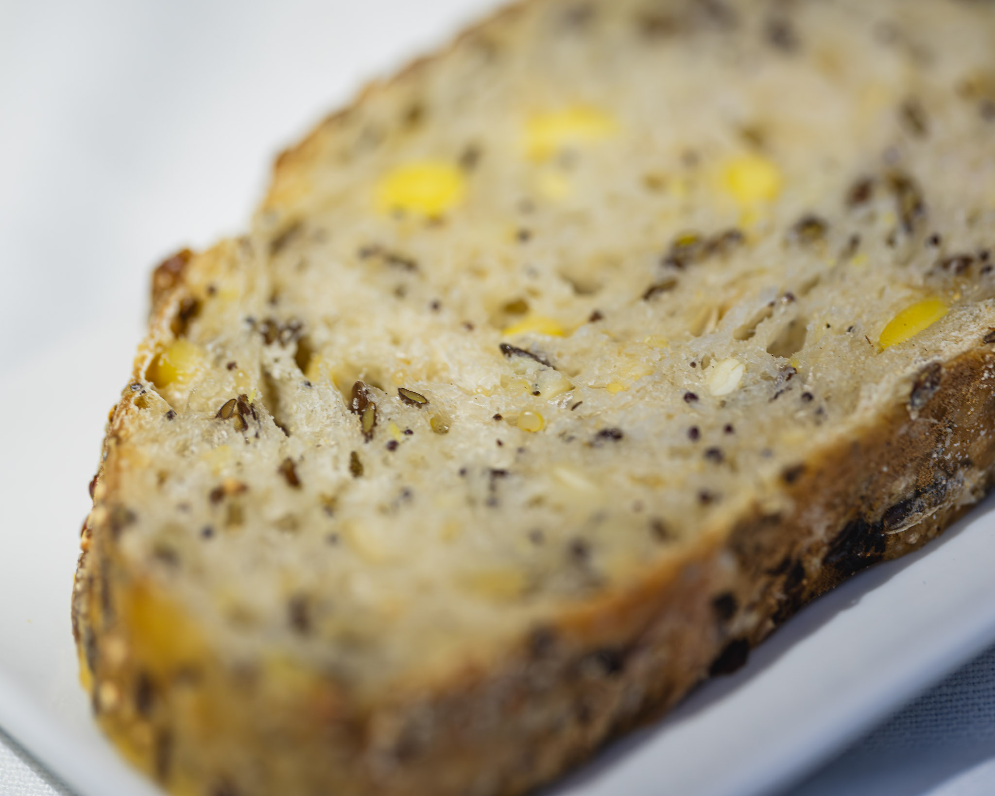 a piece of bread on a plate